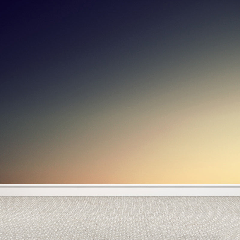 Photography Sky at Dusk Mural for Living Room, Blue and Yellow, Custom Size Available