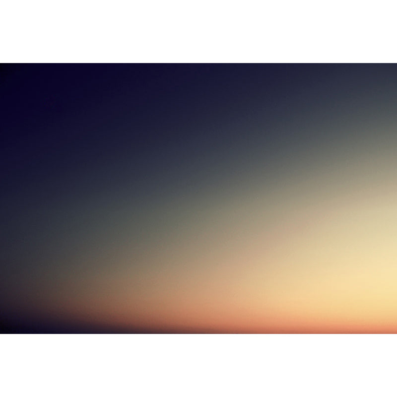 Photography Sky at Dusk Mural for Living Room, Blue and Yellow, Custom Size Available