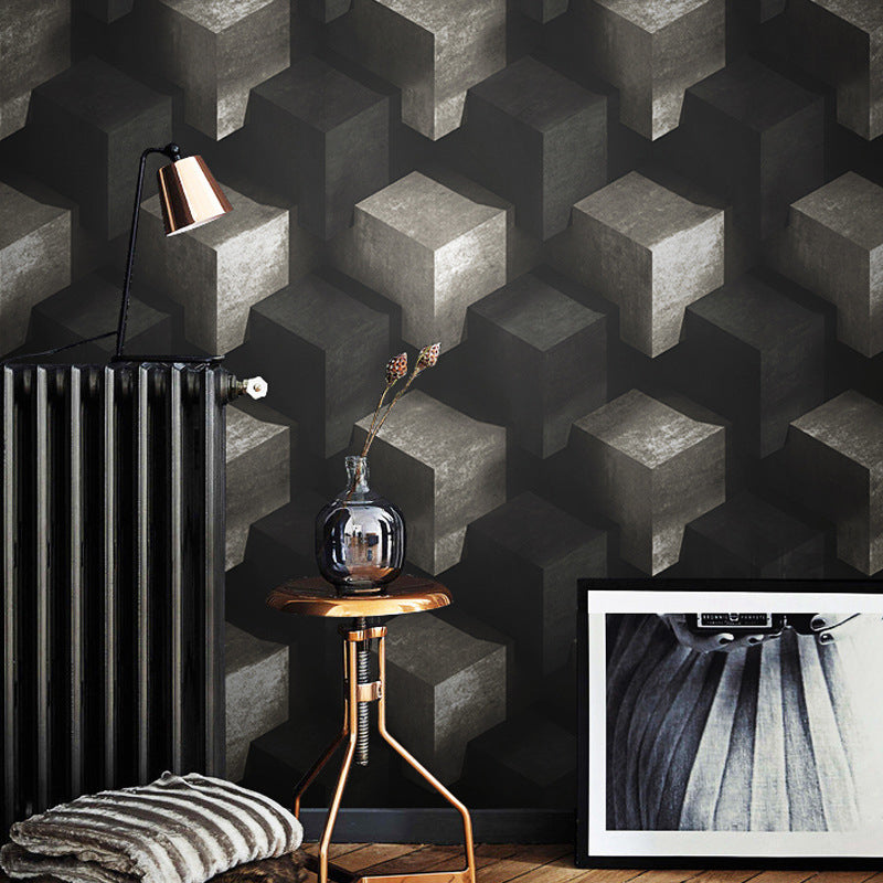 Modern Vinyl Decorative 3D Print Cube Wallpaper, 33' x 20.5"