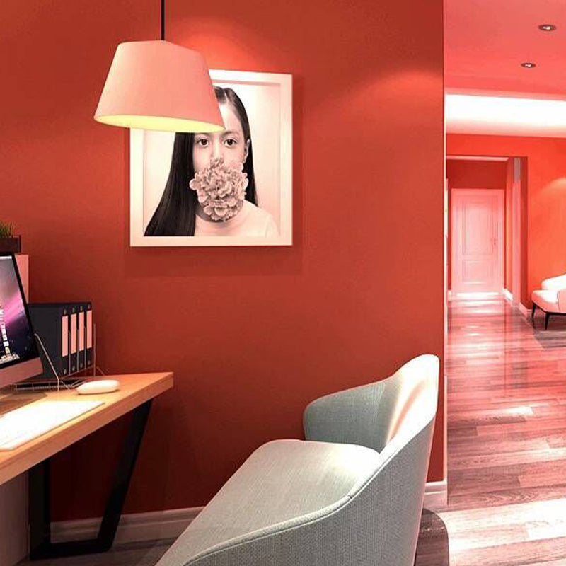 Minimalist Red Non-Pasted Wallpaper for Coffee Shop and Dining Room, 31-foot x 20.5-inch