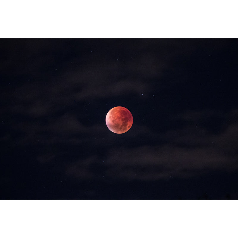 Photography Blood Moon Wall Mural for Bedroom, Black and Red, Personalized Size Available