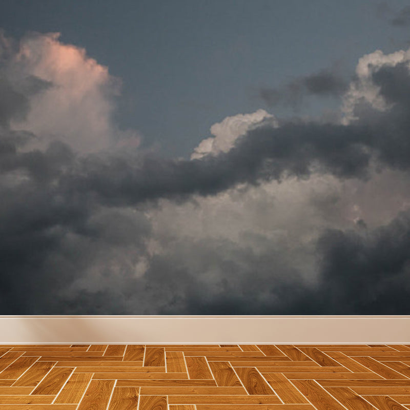 Light Color Contemporary Mural Wallpaper Sky Scenery Wall Covering for Guest Room