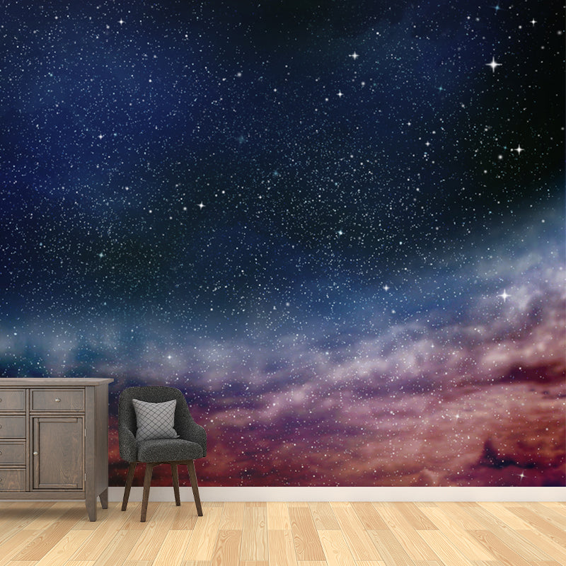 Dreamy Galaxy Night Mural Decal Indoor Space Universe Wall Covering, Made to Measure