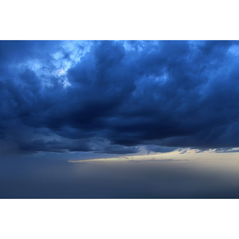 Blue Cloudy Sky Wallpaper Mural Washable Modern Bedroom Wall Art, Custom Printed