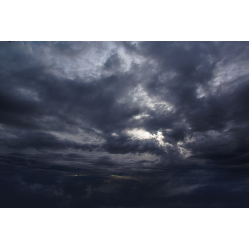 Grey Storm Clouds Wall Mural Decal Moisture Resistant Wall Covering for Accent Wall