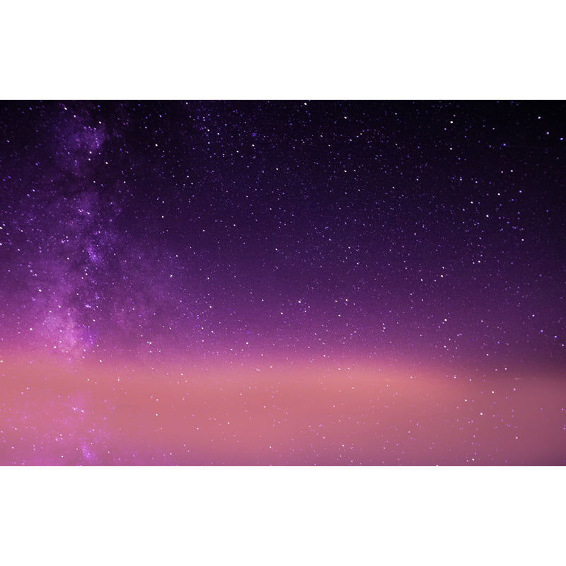 Modernist Stars Wallpaper Mural for Ceiling Custom Size Wall Art in Orange-Purple