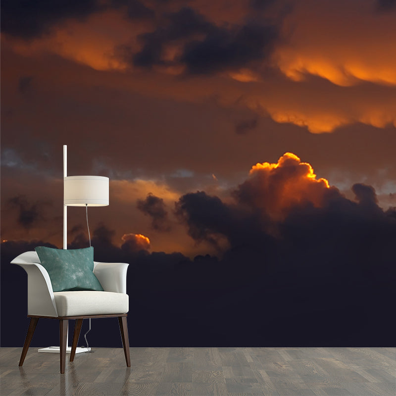 Photo-Print Evening Glow Mural Large Size Wall Covering for Hallway, Made to Measure
