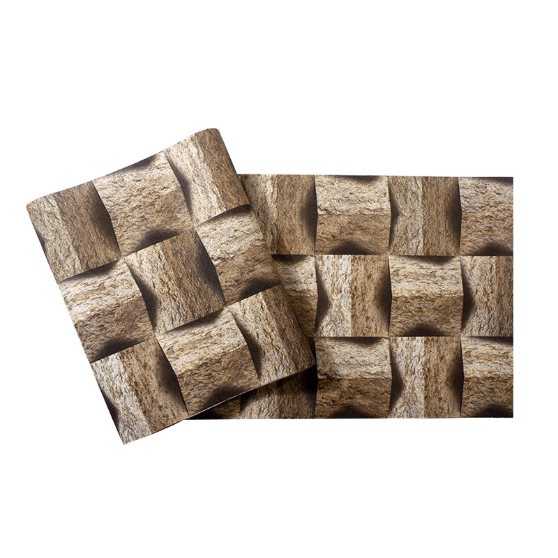 Sandy Yellow 20.5"W x 31'L Vinyl Water-Resistant 3D Faux Wood Wallpaper