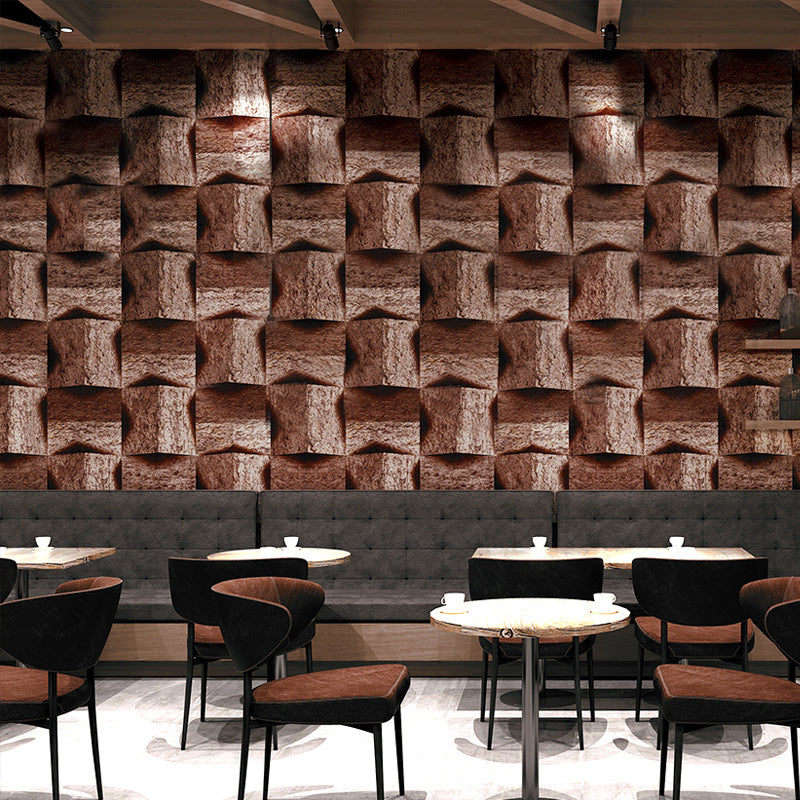 Sandy Yellow 20.5"W x 31'L Vinyl Water-Resistant 3D Faux Wood Wallpaper