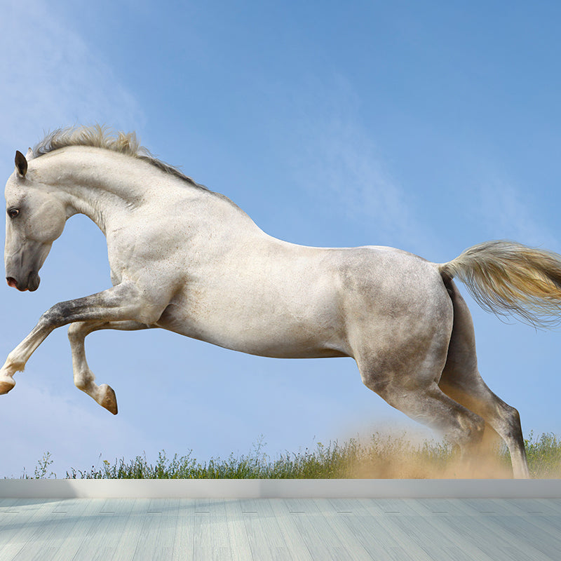 Big Energetic Horse Mural Wallpaper Decorative Contemporary Dining Room Wall Decor