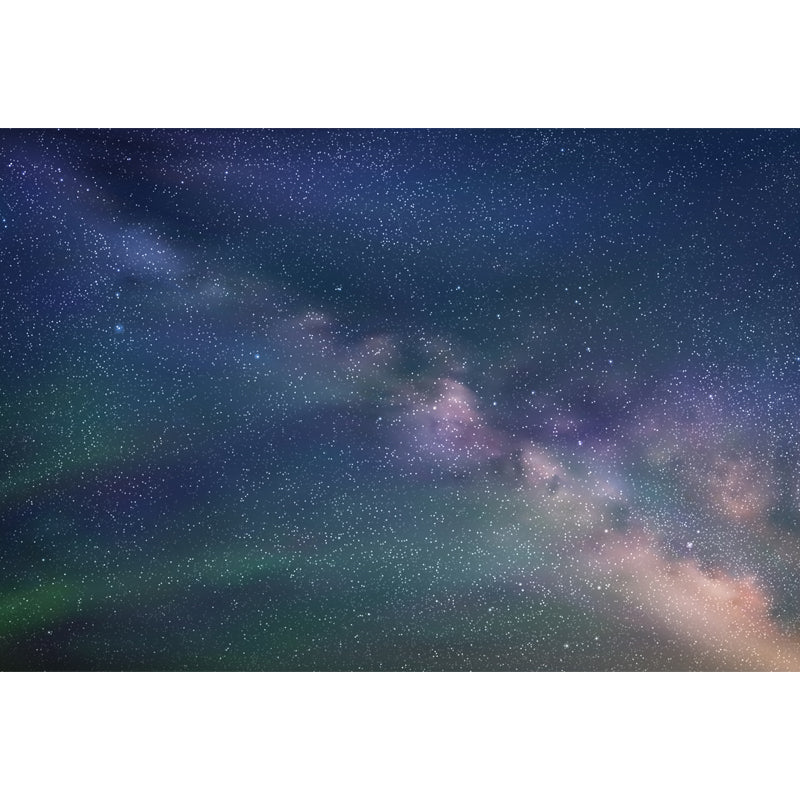 Aqua Galaxy and Stars Mural Decal Moisture Resistant Modern Living Room Wall Art