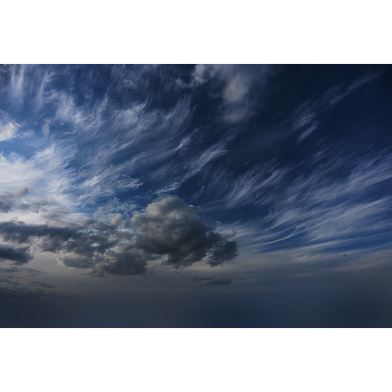 Photo Print Cloud Wallpaper Mural Modern Pretty Sky Scenery Wall Art in Sky Blue-White