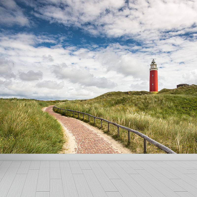 Stain-Proof Beacon Wall Mural Non-Woven Textured Nautical Wall Decor for Guest Room