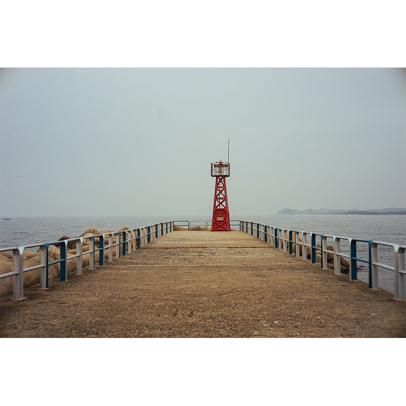 Stain-Proof Beacon Wall Mural Non-Woven Textured Nautical Wall Decor for Guest Room