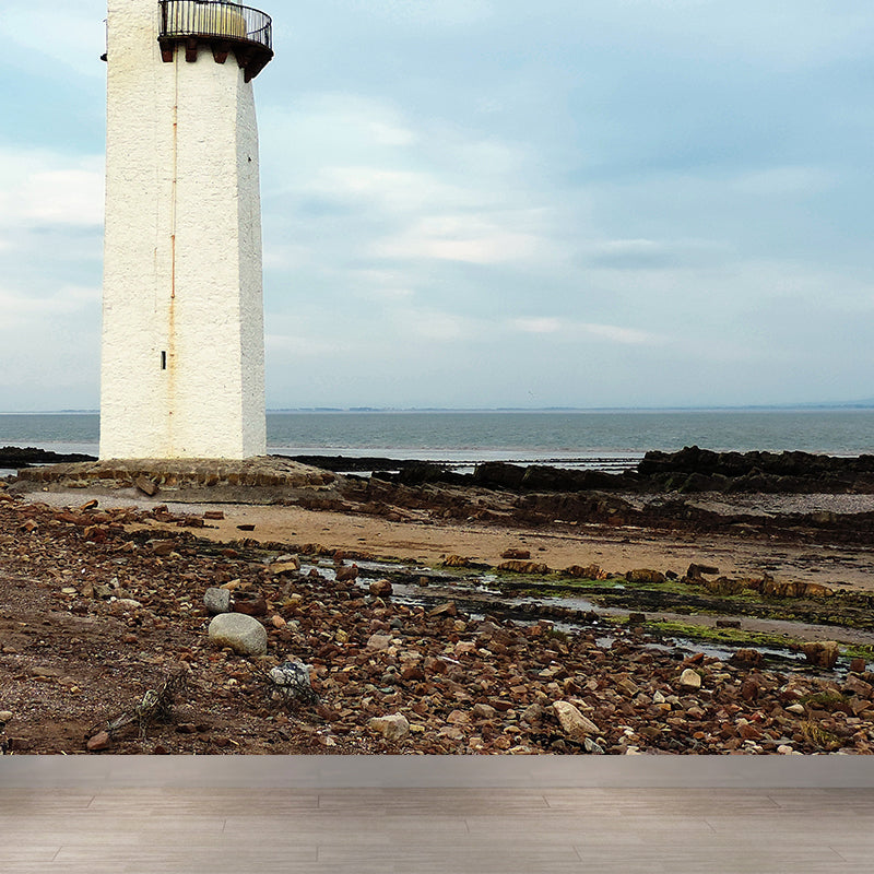 Stain-Proof Beacon Wall Mural Non-Woven Textured Nautical Wall Decor for Guest Room