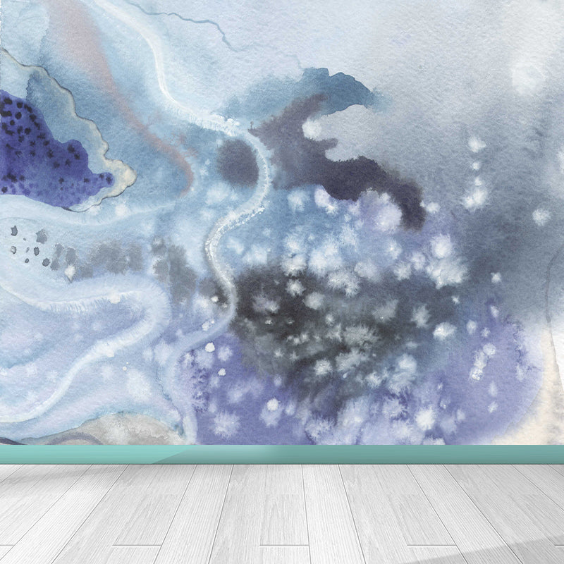 Light Color Abstract Graphic Mural Stain Resistant Contemporary Bathroom Wall Covering