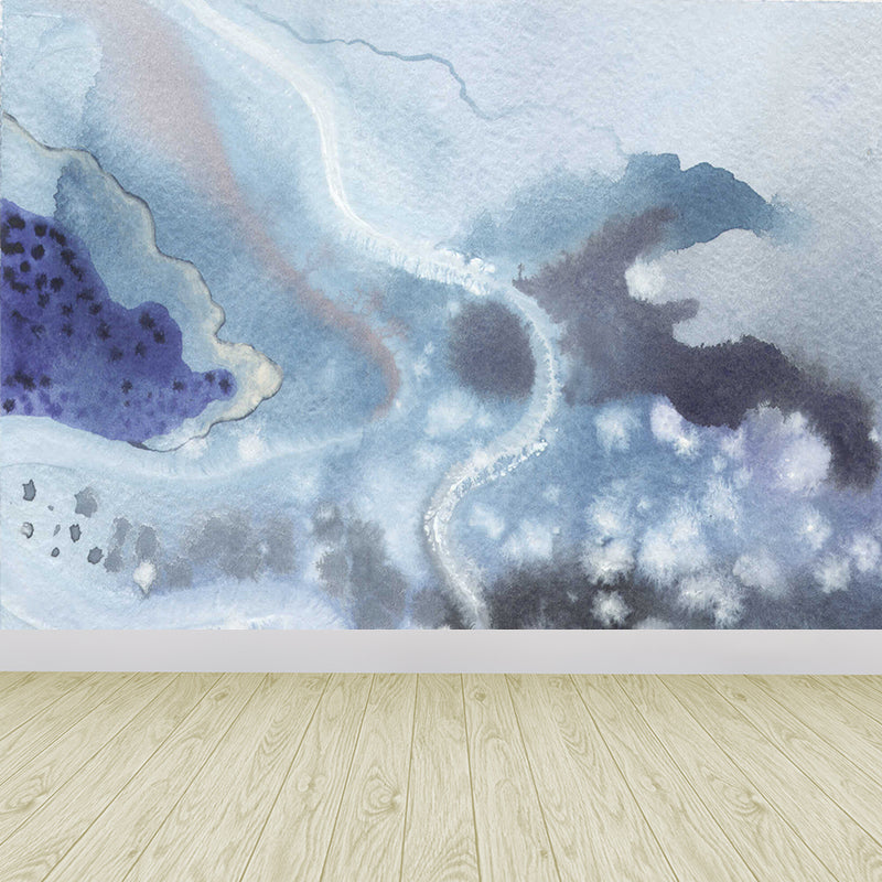 Light Color Abstract Graphic Mural Stain Resistant Contemporary Bathroom Wall Covering