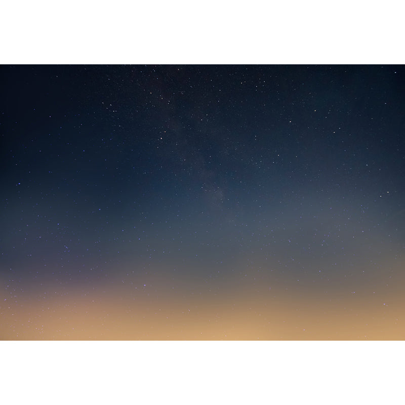 Non-Woven Waterproof Mural Modern Night Stars Printed Wall Covering in Blue-Yellow