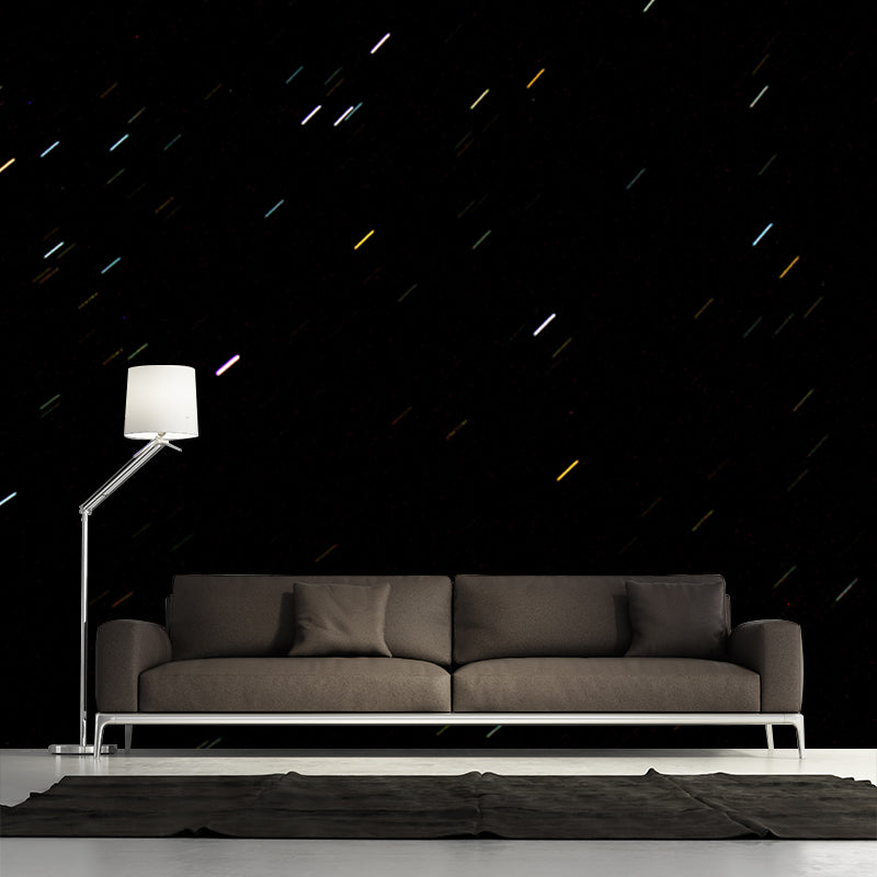 Photo Printed Meteor Shower Mural Full-Size Wall Covering for Living Room, Made to Measure