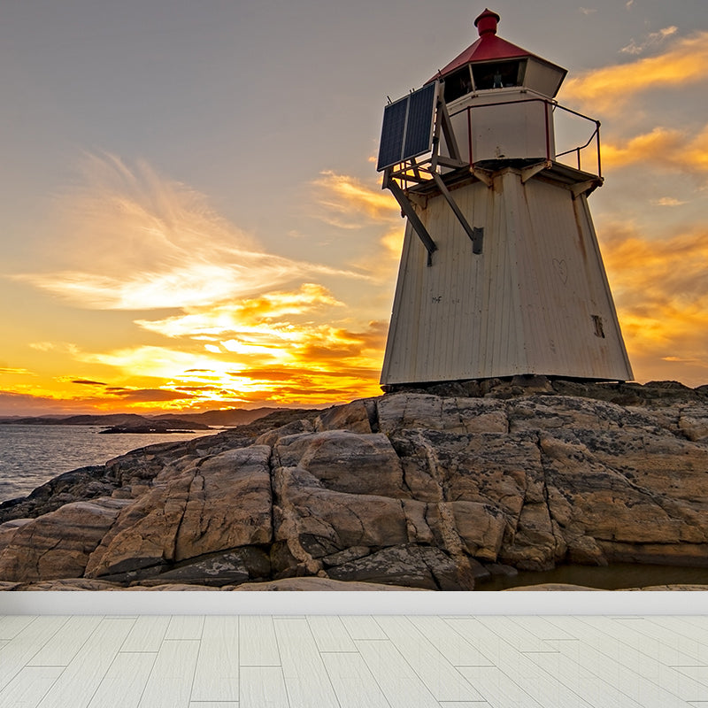 House Decor Lighthouse Mural Decal Customized Coastal Wall Covering for Living Room