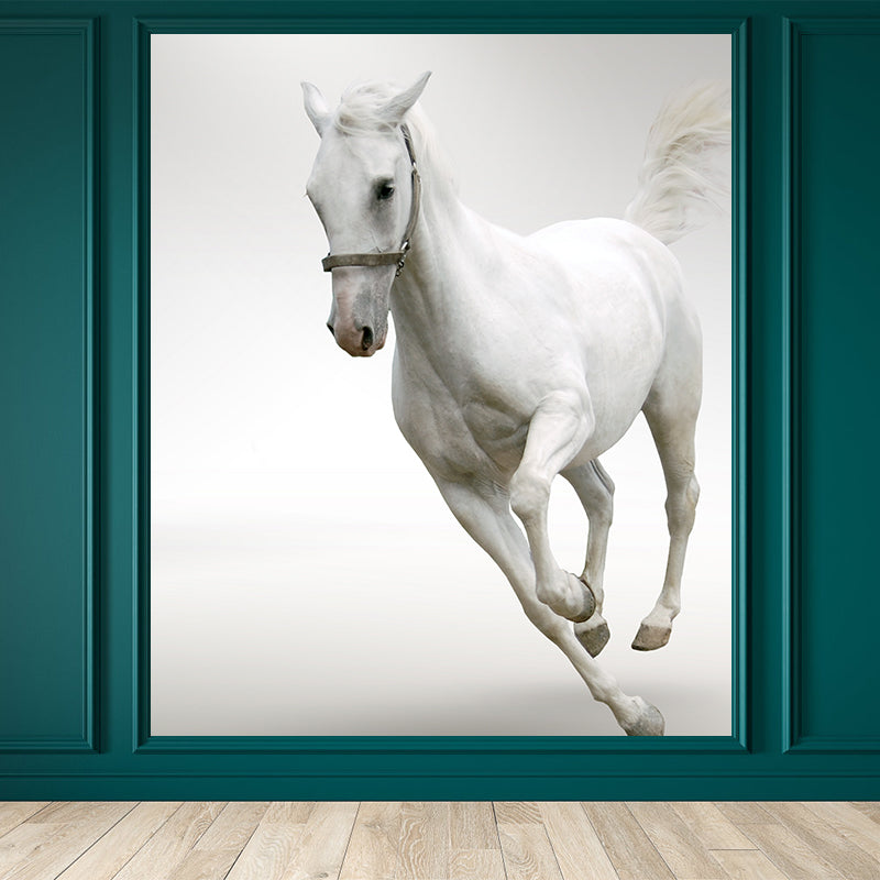 Pastel Color Running Horse Mural Wallpaper Animals Contemporary Stain-Proof Wall Art