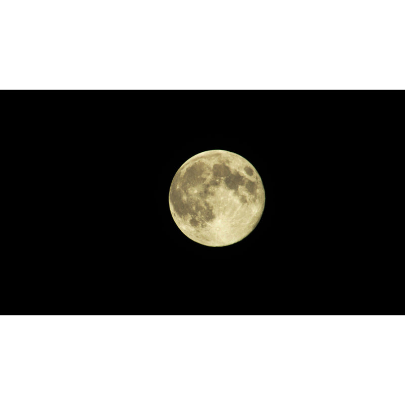 Minimalist Full Moon Wallpaper Mural Black-Yellow Planetary Wall Art, Non-Woven Fabric