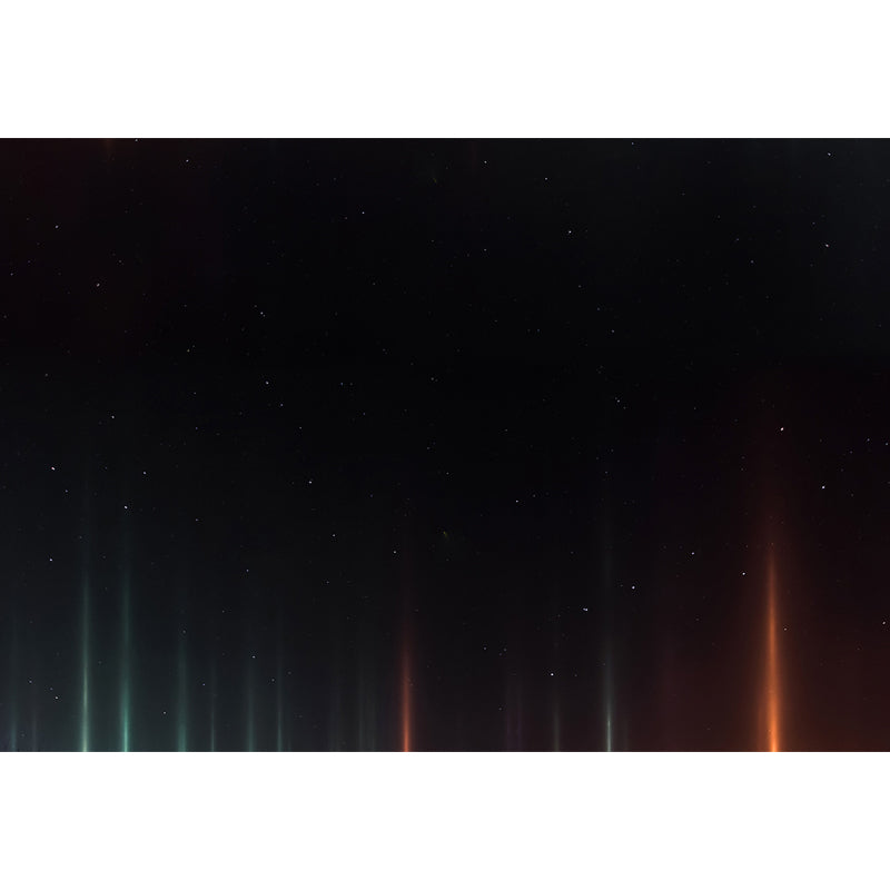 Rays of Aurora Borealis Mural Wallpaper Modern Art Smooth Wall Covering in Black