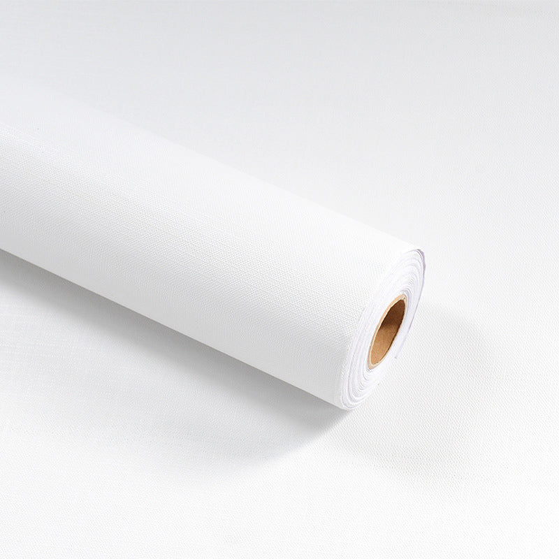 Macarons White Solid Color 48.4 sq ft. Self-Adhesive Water-Resistant Wallpaper