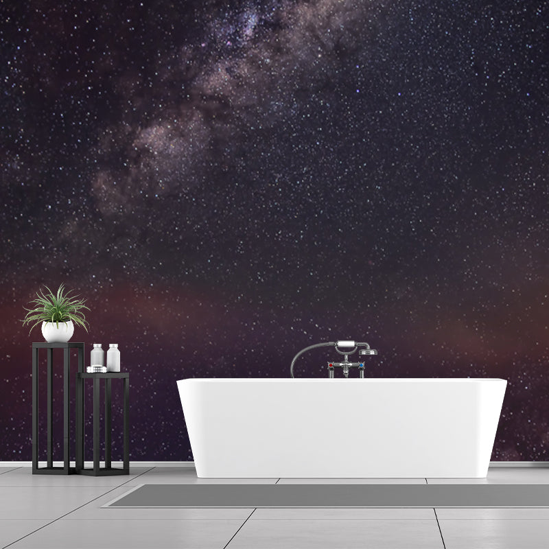 Galaxy Dazzling Stars Wallpaper Mural Modern Non-Woven Cloth Wall Art in Blue-Purple