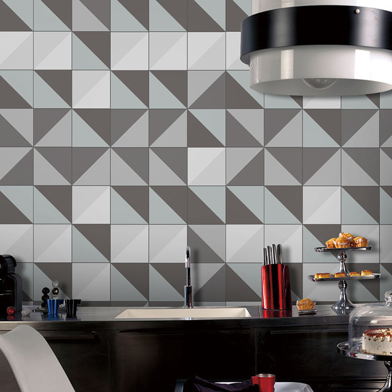 Contemporary Geometric Wallpaper Panels Grey Pick Up Sticks Wall Decor for Dorm Room