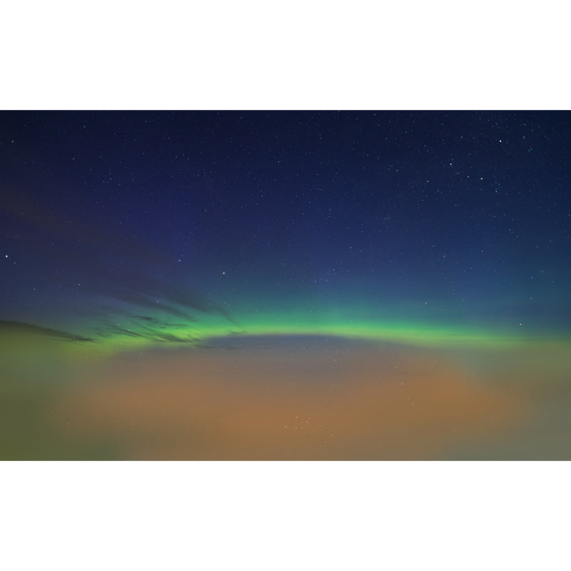 Full Size Arched Aurora Mural Wallpaper Minimal Dreamy Starry Wall Decor in Aqua