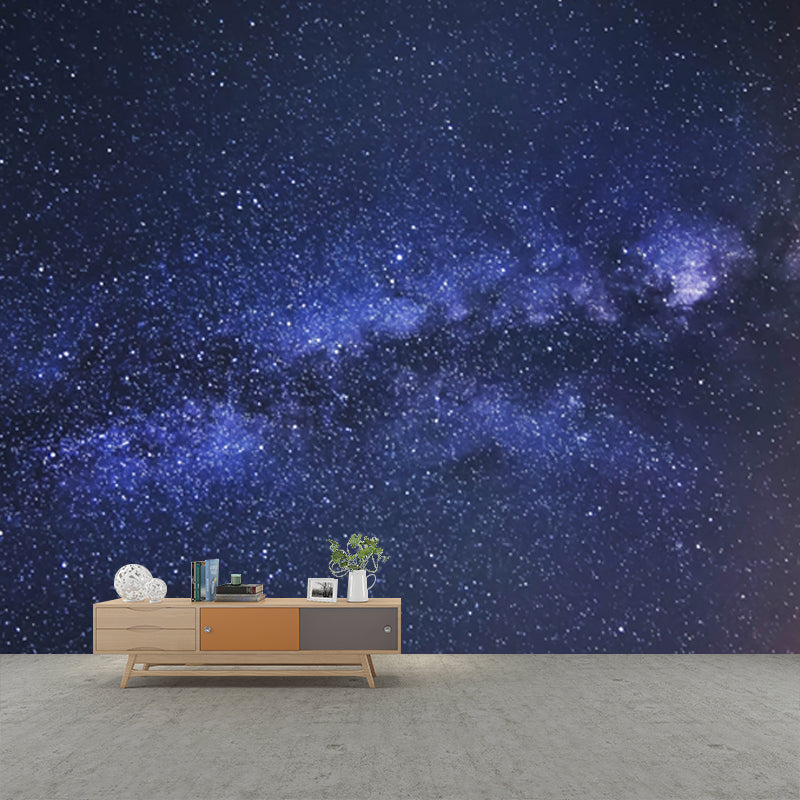 Photography Space Galaxy Wall Mural Blue Non-Woven Wall Decor, Washable, Size Optional