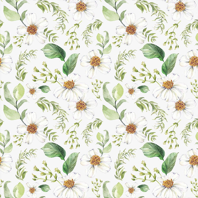 Modern Flower Wall Mural Non-Woven Stain Resistant Soft Color Wall Art for Living Room