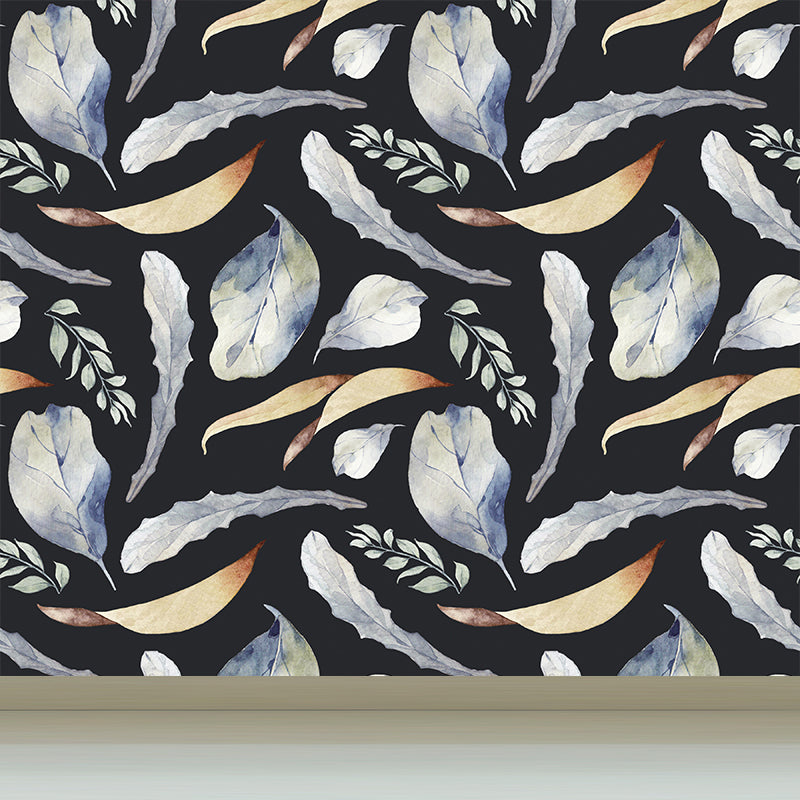 Modern Flower Wall Mural Non-Woven Stain Resistant Soft Color Wall Art for Living Room