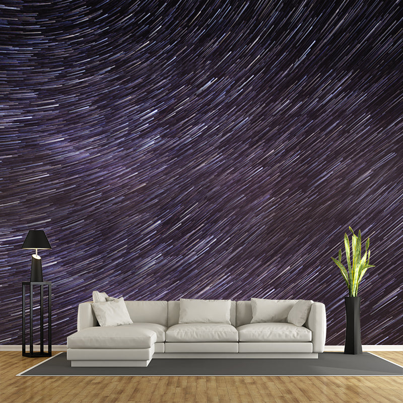 Purple Shooting Stars Wall Mural Water Resistant Wall Decor for Bedroom, Made to Measure