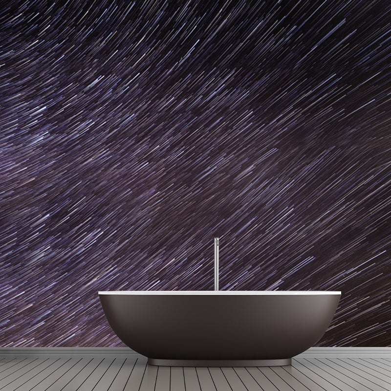Purple Shooting Stars Wall Mural Water Resistant Wall Decor for Bedroom, Made to Measure
