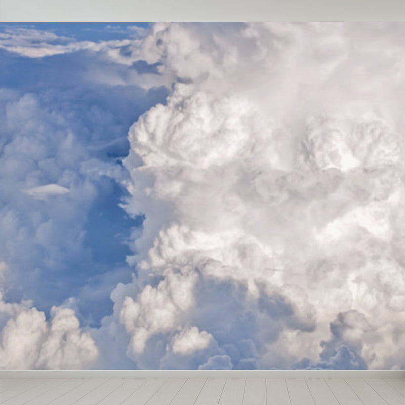 Unpredictable Sky View Mural Wallpaper for Dining Room, Pastel Color, Custom Size Available