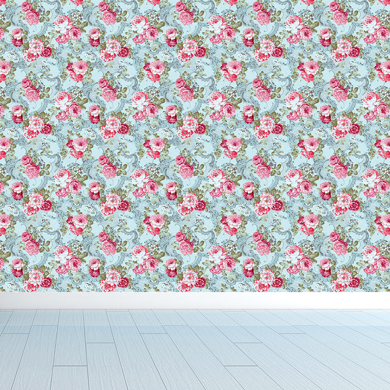 Non-Woven Stain Resistant Mural Modernist Flower Pattern Wall Decor for Living Room