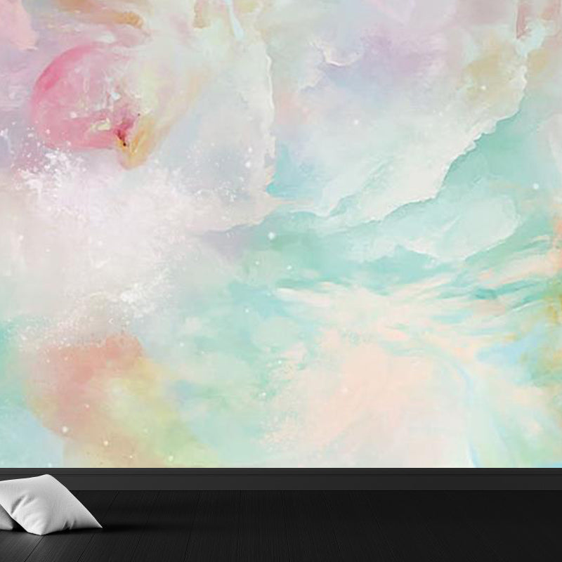 Huge Sky View Mural for Bathroom Natural Landscape Wall Art in Light Color, Stain Resistant