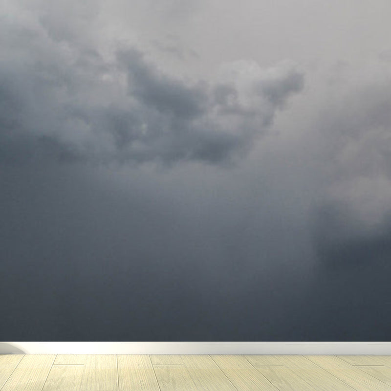 Huge Sky View Mural for Bathroom Natural Landscape Wall Art in Light Color, Stain Resistant