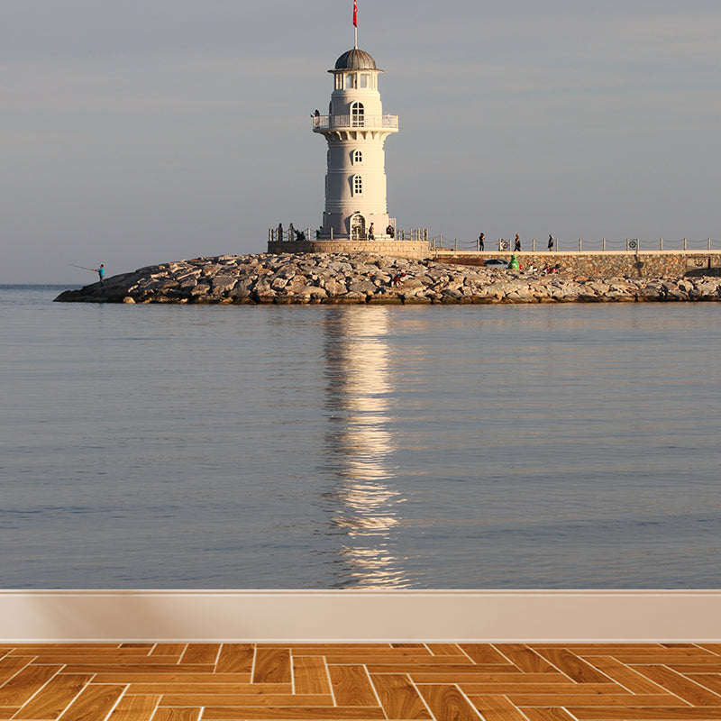 Photography Style Lighthouse Wall Mural Giant Wall Decor for Dining Room, Personalize