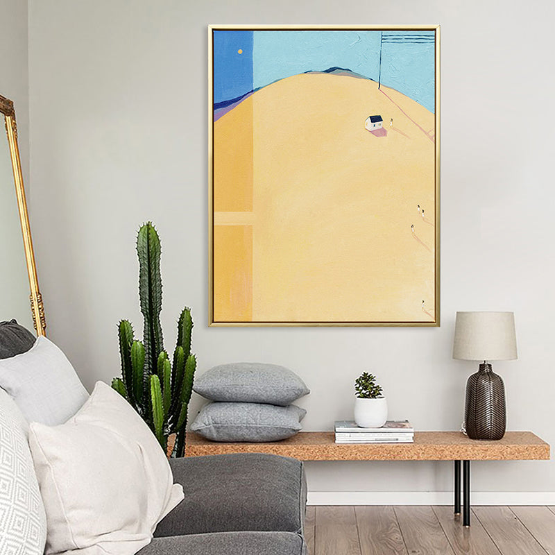 Toile de dessin de paysage abstrait, décoration murale texturée nordique de couleur douce pour chambre