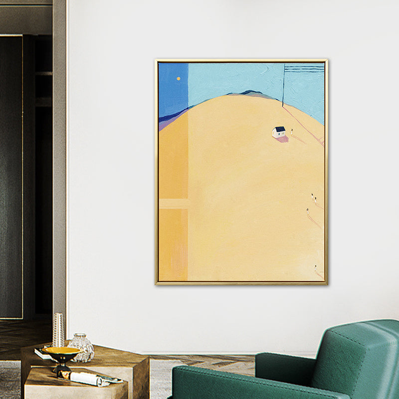 Toile de dessin de paysage abstrait, décoration murale texturée nordique de couleur douce pour chambre