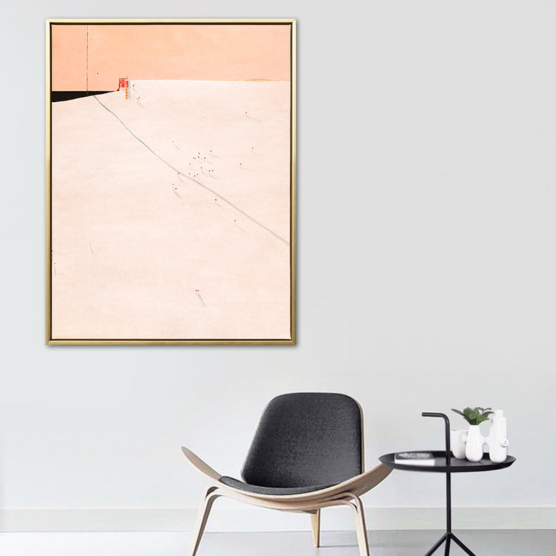 Toile de dessin de paysage abstrait, décoration murale texturée nordique de couleur douce pour chambre
