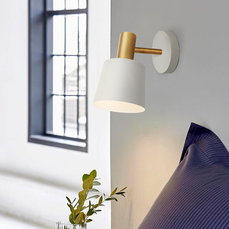 Metalltrommelleuchte Leuchte modernistische 1-Licht-Wandlampe in Weiß/Grün für Schlafzimmer