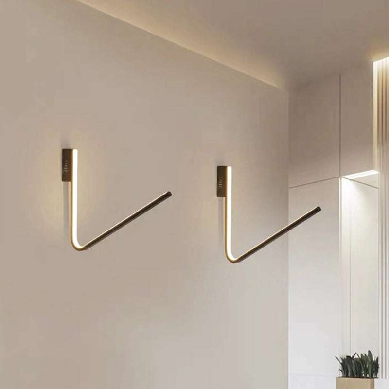 Kit de lampe murale en forme de V minimaliste en forme de silice Corridor Corridor LED Éclairage en lumière chaude / blanche, noir / blanc