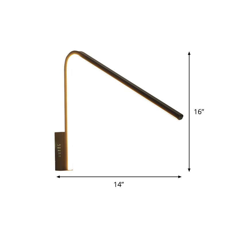 Minimalist V Shaped Wall Lamp Kit Silica Gel Corridor LED Sconce Lighting in Warm/White Light, Black/White