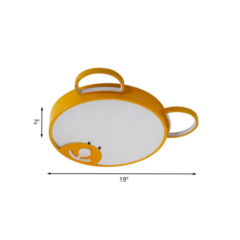 Acrylic Bear-Shape Ceiling Lamp Creative LED Gold Flushmount Lighting for Nursery