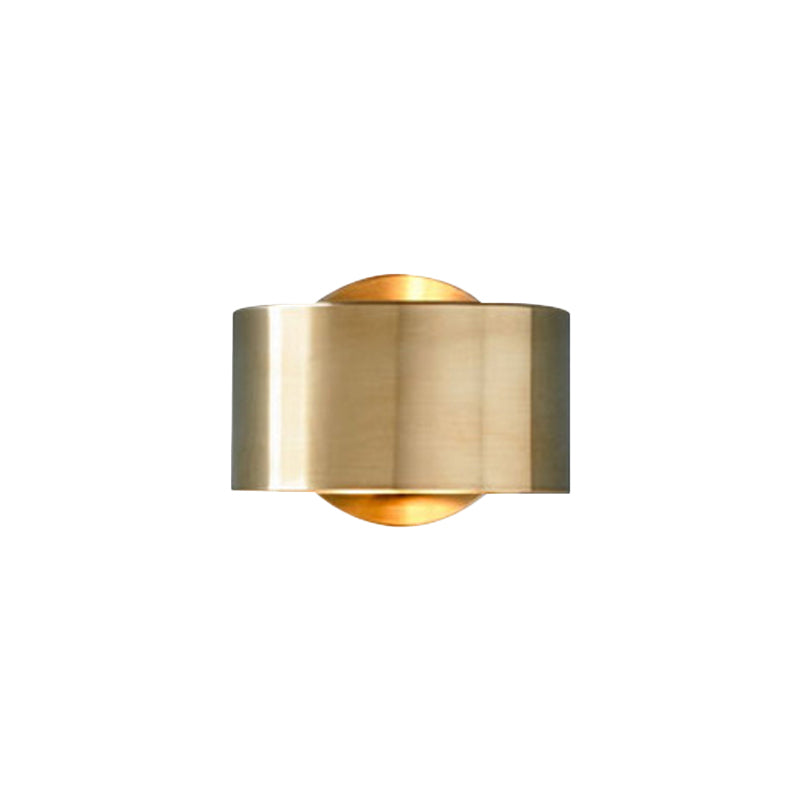 Gold Round Wall Light Sconce Colonialism Style Metal 1 Light Living Room Wall Lighting Fixture
