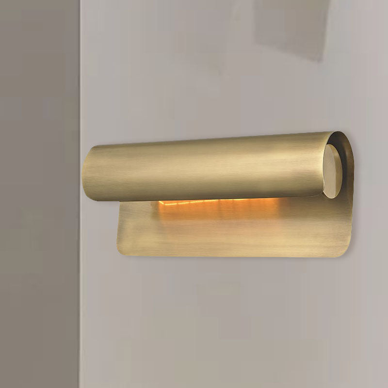 Luxurious Scrolled Wall Sconce Lamp 1 Light 10"/19.5" Wide Metal Wall Mounted Light Fixture in Gold